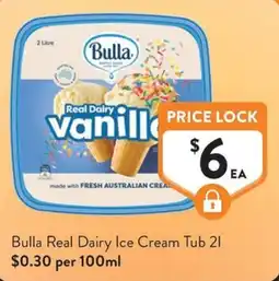 Foodworks Bulla Real Dairy Ice Cream Tub offer