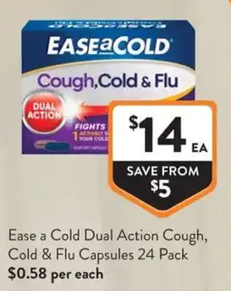 Foodworks Ease a Cold Dual Action Cough, Cold & Flu Capsules offer