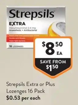 Foodworks Strepsils Extra or Plus Lozenges offer