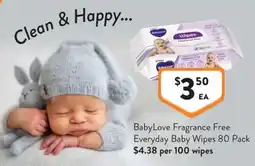 Foodworks BabyLove Fragrance Free Everyday Baby Wipes offer