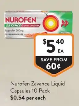 Foodworks Nurofen Zavance Liquid Capsules offer