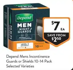 Foodworks Depend Mens Incontinence Guards or Shields offer