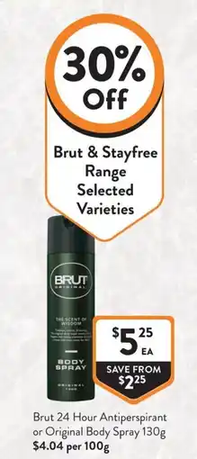 Foodworks Brut Body Spray offer