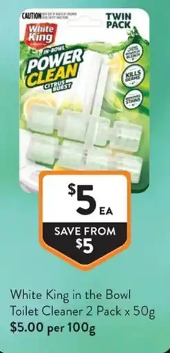 Foodworks White King in the Bowl Toilet Cleaner offer