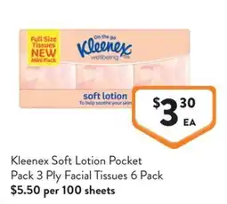 Foodworks Kleenex Soft Lotion Pocket offer