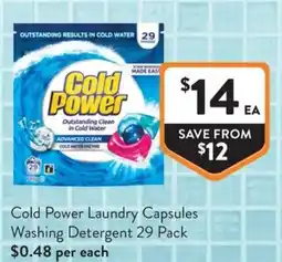 Foodworks Cold Power Laundry Capsules Washing Detergent offer