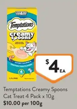 Foodworks Temptations Creamy Spoons Cat Treat offer