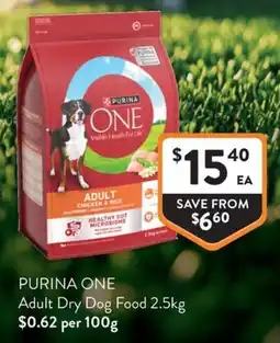 Foodworks Purina One Adult Dry Dog Food offer