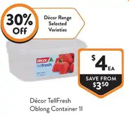 Foodworks Décor TellFresh Oblong Container offer