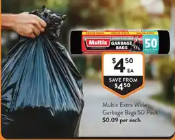 Foodworks Multix Extra Wide Garbage Bags offer