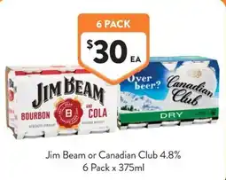 Foodworks Jim Beam or Canadian Club offer
