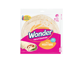 Wonder white wraps 6 pack 312g