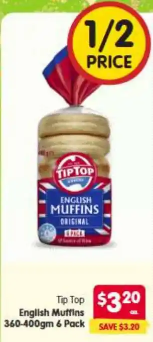 Spar Tip Top English Muffins offer