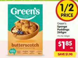 Spar Green's Sponge Puddings offer