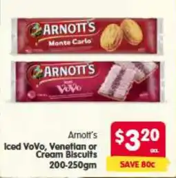 Spar Arnott's Iced VoVo, Venetian or Cream Biscuits offer