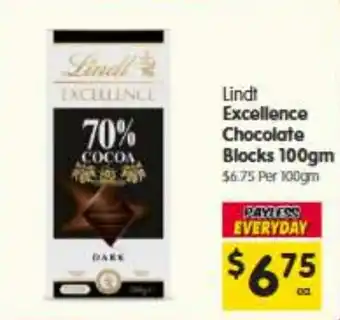 Spar Lindt Excellence Chocolate Blocks offer
