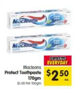 Spar Macleans Protect Toothpaste offer
