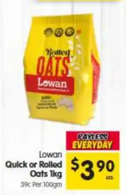 Spar Lowan Quick or Rolled Oats offer
