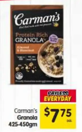 Spar Carman's Granola offer