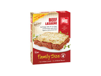 On the menu beef lasagne 1kg