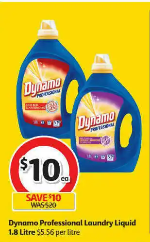 Coles Dynamo professional laundry liquide 1.8 litre offer