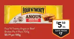 Foodworks Four'N Twenty Angus Brisket Pie offer