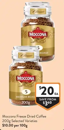 Foodworks Moccona Freeze Dried Coffee offer