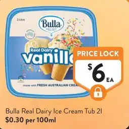 Foodworks Bulla Real Dairy Ice Cream Tub offer