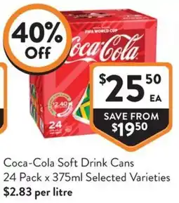 Foodworks Coca-Cola Soft Drink Cans offer