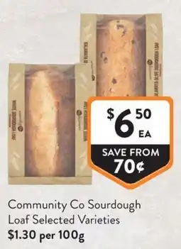 Foodworks Community Co Sourdough Loaf Selected Varieties offer