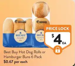 Foodworks Best Buy Hot Dog Rolls or Hamburger Buns offer