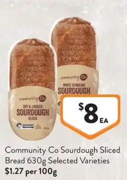 Foodworks Community Co Sourdough Sliced Bread offer