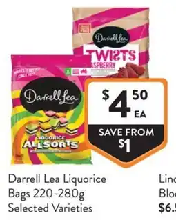 Foodworks Darrell Lea Liquorice Selected Varieties offer