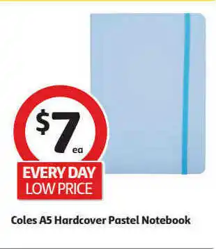 Coles Coles AS hardcover pastel notebook offer