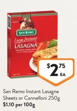 Foodworks San Remo Instant Lasagne Sheets offer