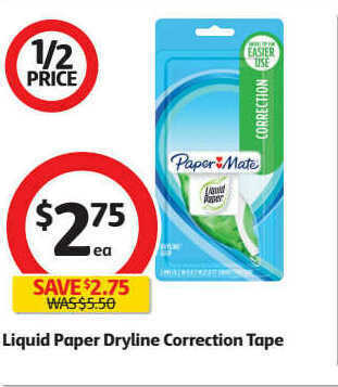 Liquid paper dryline correction tape