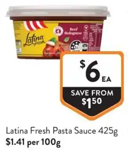 Foodworks Latina Fresh Pasta Sauce offer