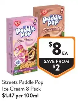 Foodworks Streets Paddle Pop Ice Cream 8 Pack offer