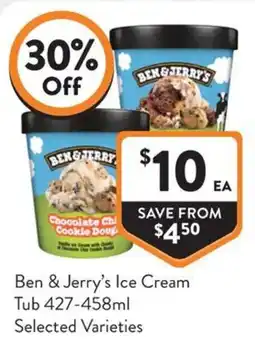 Foodworks Ben & Jerry's Ice Cream Tub offer