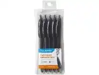Officeworks Studymate Retractable Ballpoint Pens 1mm Black 5 Pack offer