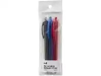 Officeworks Keji Retractable Ballpoint Pens 1.0mm Assorted 3 Pack offer