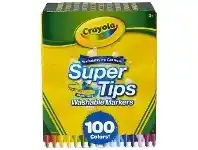 Officeworks Crayola Washable SuperTips Markers 100 Pack Assorted offer