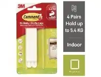 Officeworks Command Narrow Picture Hanging Strip White 4 Pack offer