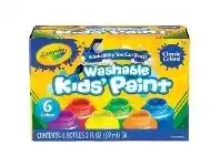 Officeworks Crayola Washable Paints for Kids 6 Pack offer