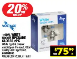 Autopro +40% white 5000k upgrade globes offer