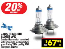 Autopro +90% headlight globes offer
