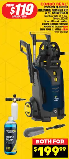 Autopro Combo deal 2320 psi electric pressure washer kit & 1L show foam offer