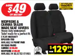 Autopro Neoprene & canvas tailor made seat covers offer