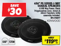 Autobarn 6x9" PS series 3 way coaxial speakers offer