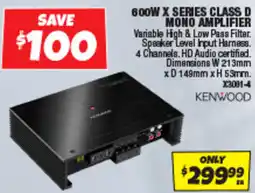 Autobarn 600w X series class D mono amplifier offer
